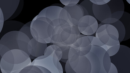 Diagonal Fading Overflow Of Large Silver Bokeh. Abstract shimmering of large defocused circles