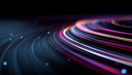 Obraz premium Dynamic Colorful Light Streaks on Dark Background for Digital Design and Visual Effects