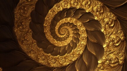 Golden spiral abstract art rich texture and intricate detail