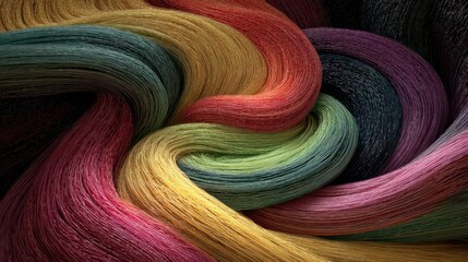 Swirling colorful fibers abstract texture background image