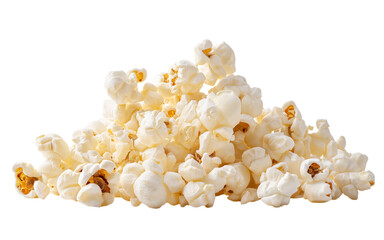 A scattering of popcorn isolated on a transparent background in PNG format.