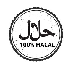 Halal logo. halal badge, round stamp and vector logo. halal sign design
