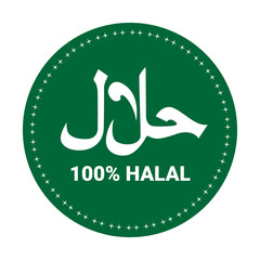 Halal logo. halal badge, round stamp and vector logo. halal sign design