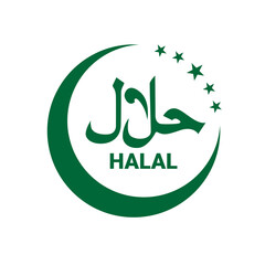 Halal logo. halal badge, round stamp and vector logo. halal sign design