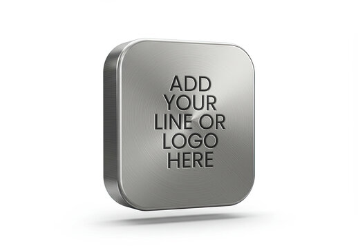 Metal Icon Logo Text Message Mockup