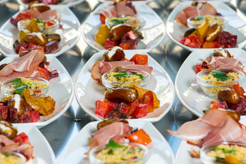 catering food on a table