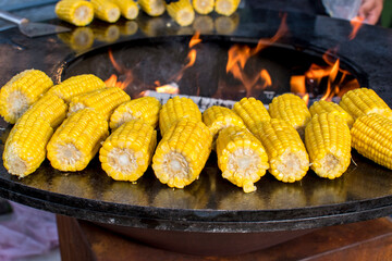grilled corn on the grill