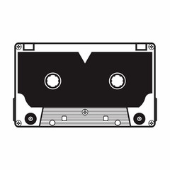 old cassette tape vector in white background