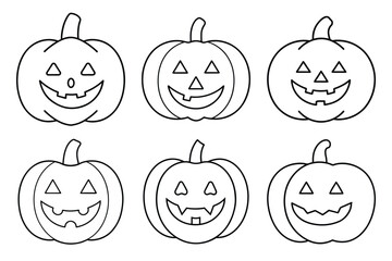 Halloween pumpkins set with Ghosts and Haunted Elements Collection