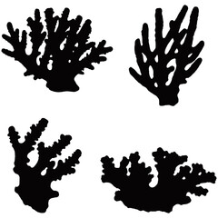 Coral reef vector illustration variation set