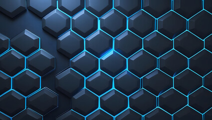 Fototapeta premium Geometric Abstract Background With Glowing Blue Grid Pattern