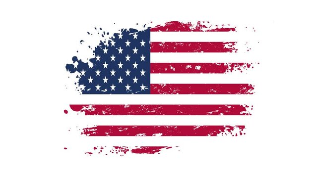 USA flag colors abstract grunge motion design. Independence Day modern background.