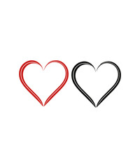 Modern vector illustration of a calligraphic love heart sign element of Valentine's day, love t-shirt design, template for t-shirt, card, invitation, easily editable.