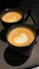 heart latte art in cafe