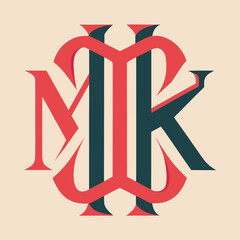 Elegant Intertwined MK Monogram Classic Design