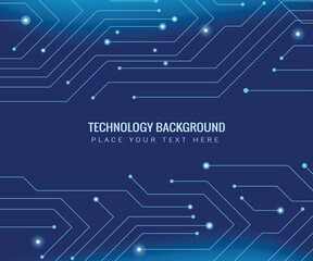 A blue tech background with circuit boardlike design and central text space