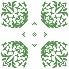 Mediterranean seamless floral pattern in green color No. 6