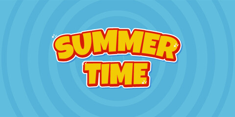 Editable 3D cartoon text effect with "Summer Camp" theme in vibrant and playful style. Perfect for kids event banners, outdoor posters, fun flyers, school holiday designs, and premium templates. © m