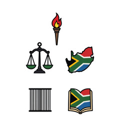 Apartheid to Democracy: South African Icons & Symbols Vector Collection
