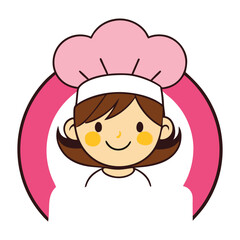 Obraz premium Mom kitchen logo vector illustration. Chef mascot logo.