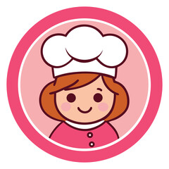 Obraz premium Mom kitchen logo vector illustration. Chef mascot logo.