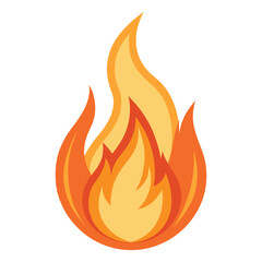 Fire flame icon isolated on white background vector illustration