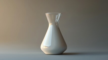 A white vase with a clear glass top, placed on a neutral background.