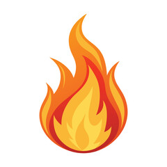 Fire flame icon isolated on white background vector illustration