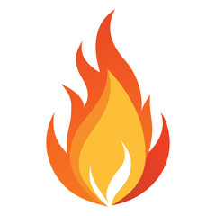 Fire flame icon isolated on white background vector illustration