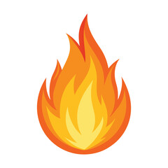 Fire flame icon isolated on white background vector illustration