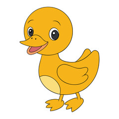 Fototapeta premium Cute baby duck cartoon vector illustration