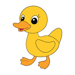 Cute baby duck cartoon vector illustration