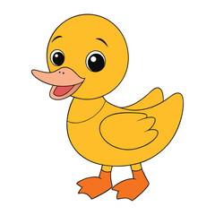 Fototapeta premium Cute baby duck cartoon vector illustration