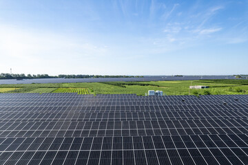 aerial view solar power station
