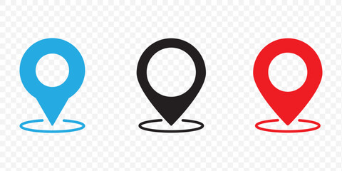 Location icon set, Map pin place marker. location pointer icon symbol in flat style. Professional Map Marker Vectors Collection . 