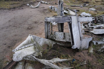 B29 OVEREXPOSED Crash Site, The Peak District, England – June 8 2022: Aerial view of historical...