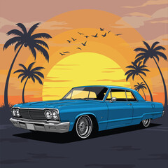 Classic Car Emblem Circle Logo Vector Art Design. Ready Made Vintage Car Logo Vector Art Illustration. Best for Classic Logo Design