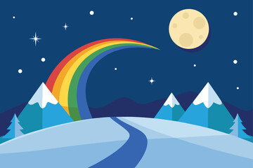 Naklejka premium christmas night landscape with snow