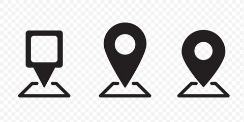 Location icon set, Map pin place marker. location pointer icon symbol in flat style. Flat icon set of location and map pins .  