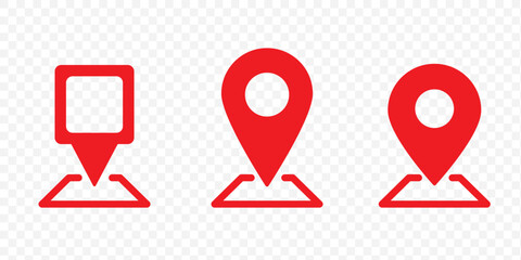 Location icon set, Map pin place marker. location pointer icon symbol in flat style. Flat icon set of location and map pins .  