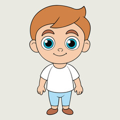 Fototapeta premium Cute boy cartoon avatar vector illustration
