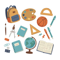 Back to School Icon Set Illustration in Doodle Style