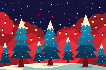 Obraz premium Christmas Tree with Star in Snowy Field