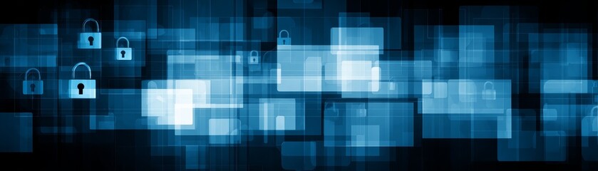 Dynamic blue abstract background, modern design with geometric shapes and creative patterns for tech, business, or art projects