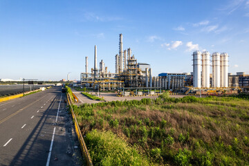 Fototapeta premium aerial view of oil refinery