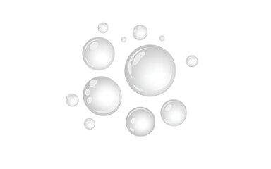 White spheres on black background bubbles glossy