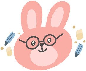 표정 가득 귀여운 토끼 캐릭터 스티커 © 주영 박