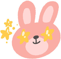 표정 가득 귀여운 토끼 캐릭터 스티커 © 주영 박