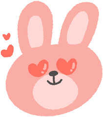 표정 가득 귀여운 토끼 캐릭터 스티커
