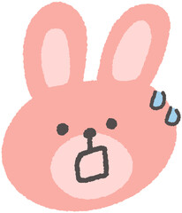 표정 가득 귀여운 토끼 캐릭터 스티커 © 주영 박